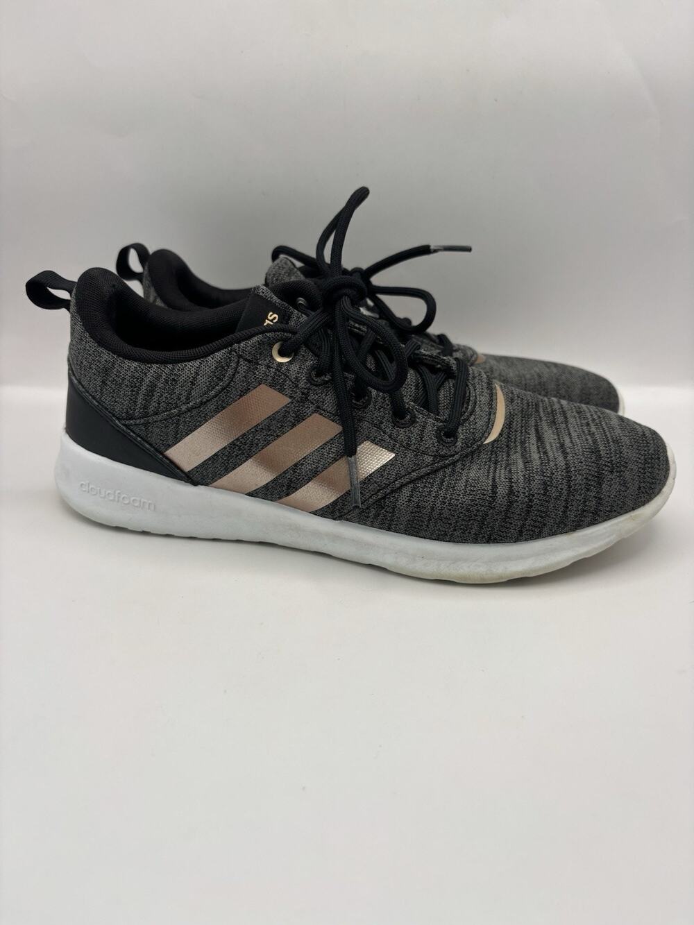 Adidas Cloudfoam QT Racer 2.0 Black Sneakers Women Size 8.5